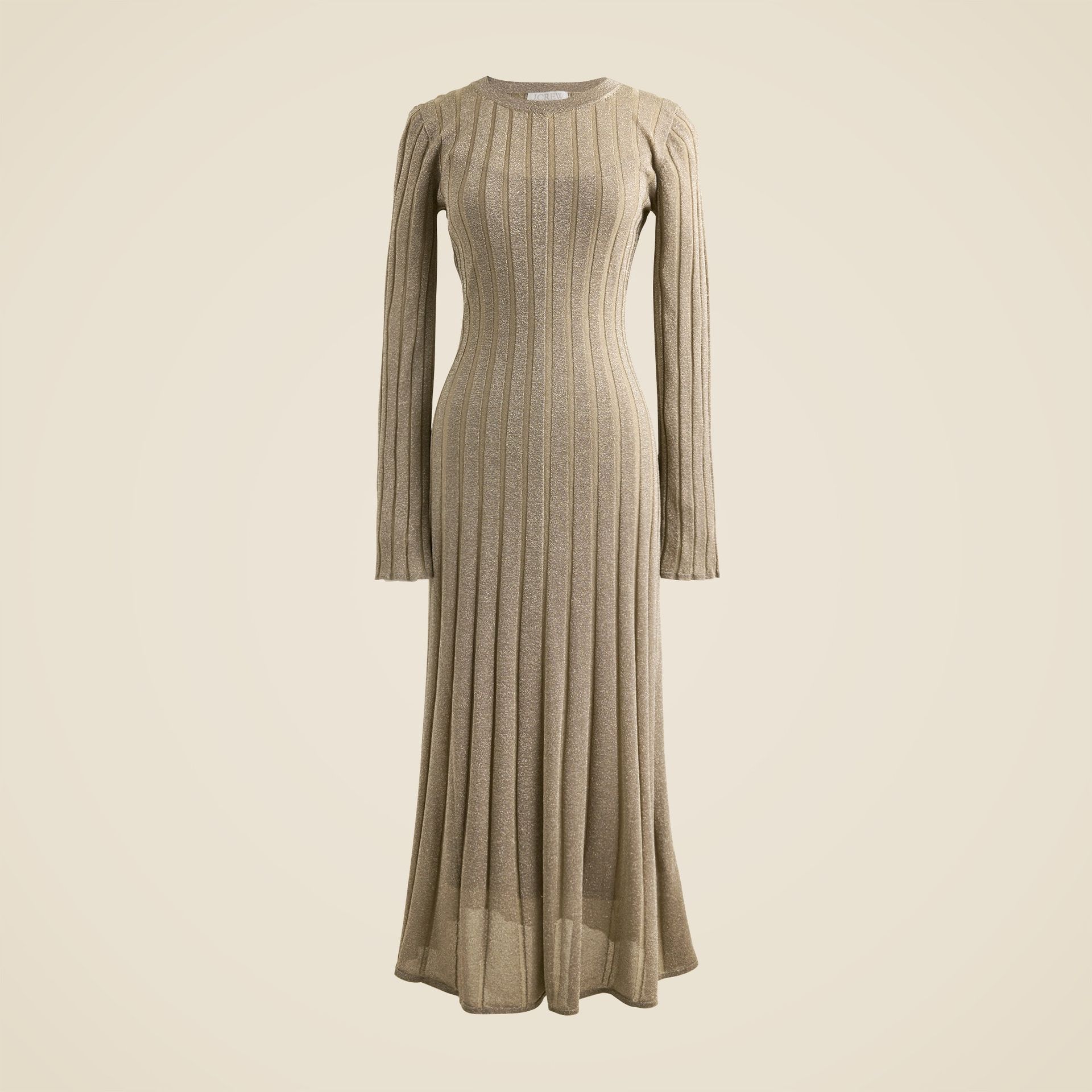 Rib-Knit Flare Midi Dress With Lurex® Metallic Threads