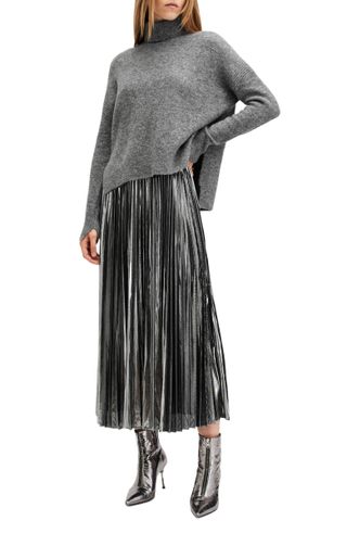 AllSaints, Spark Pleated Maxi Dress & Sweater Set