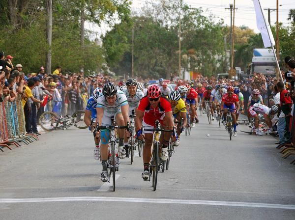 Martin Gilbert (SpiderTech) takes the sprint on stage 5