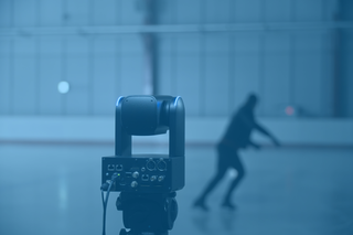 The new Sont 4K 60p PTZ camera filming an ice skater.