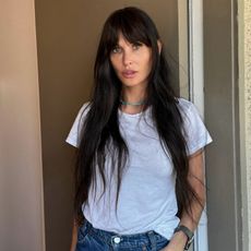 Demi Moore with Gucci bangs, cut by Dimitris Giannetos