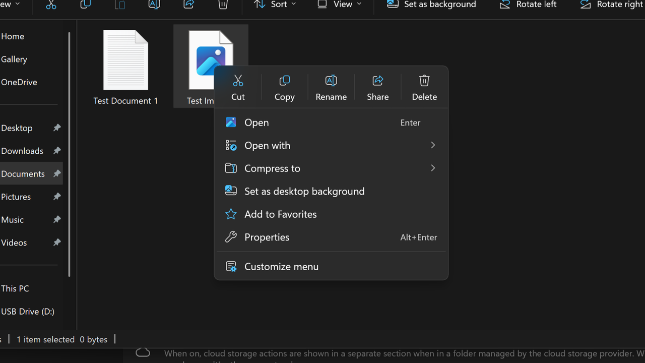 Customizable Context Menu