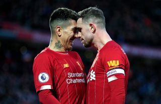 Liverpool Jordan Henderson and Roberto Firmino, Best Premier League sides by points total