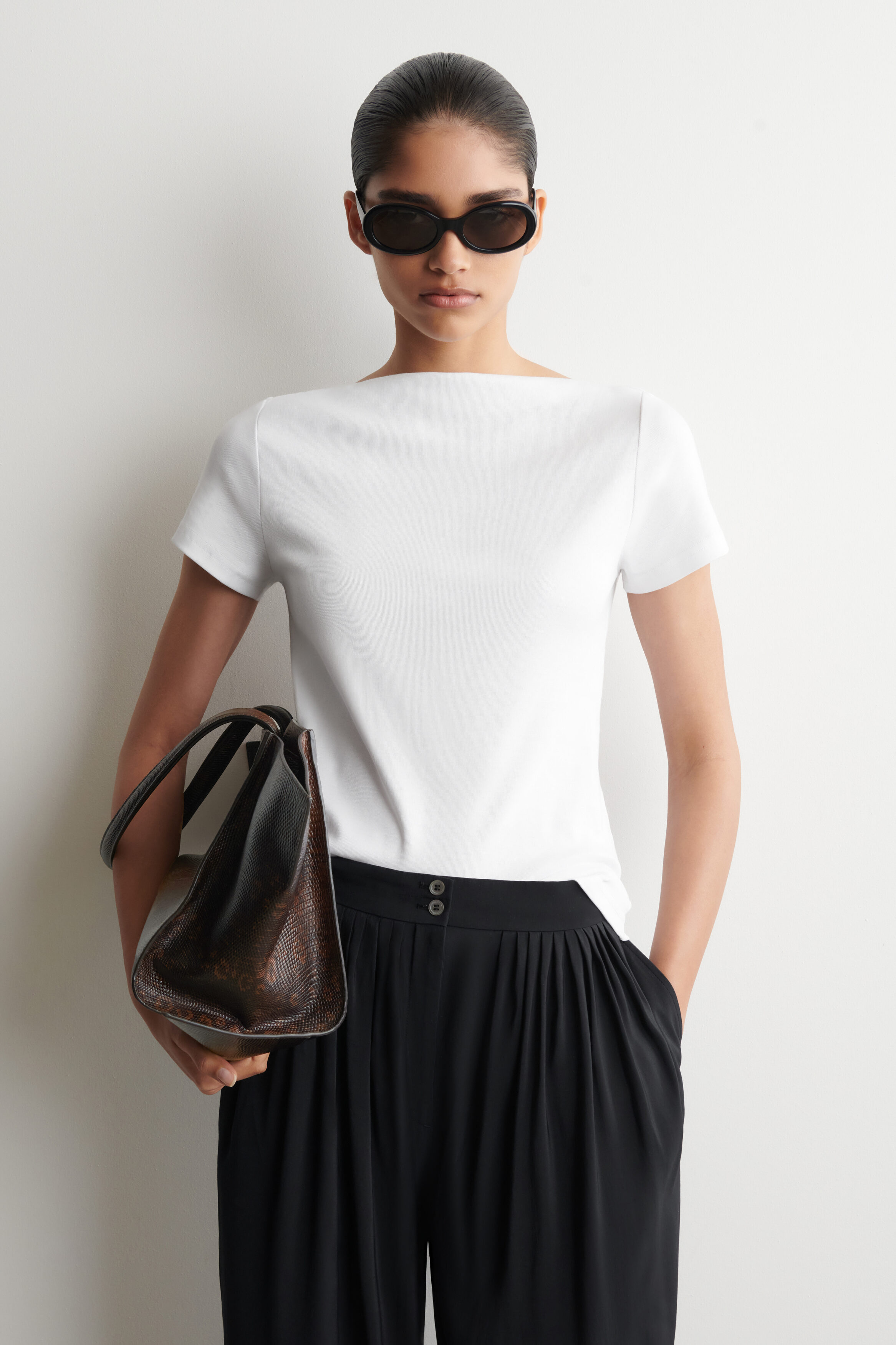 Slim Boat-Neck Cotton T-Shirt