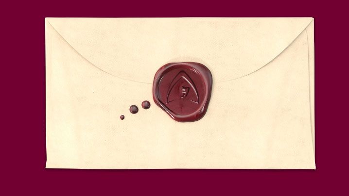 The Traitors UK branding in use - on an envelope seal