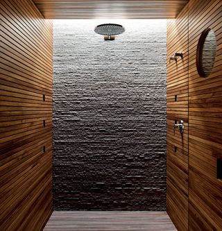 Luxurious sauna at the Marcio Kogan-designed Cobogó House