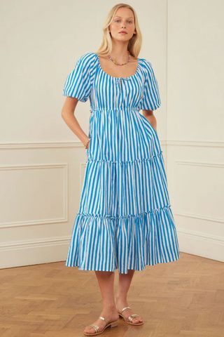 Pink City Prints French Stripe Evie Dress