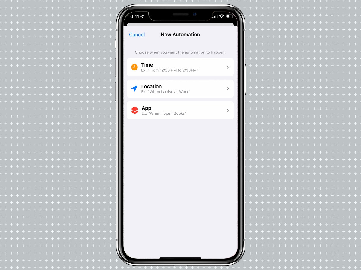 Выберите время, место или приложение в iOS 15 Focus Mode
