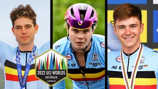 Van Aert Kopecky Evenepoel Belgium Worlds 2022 Getty Images composite