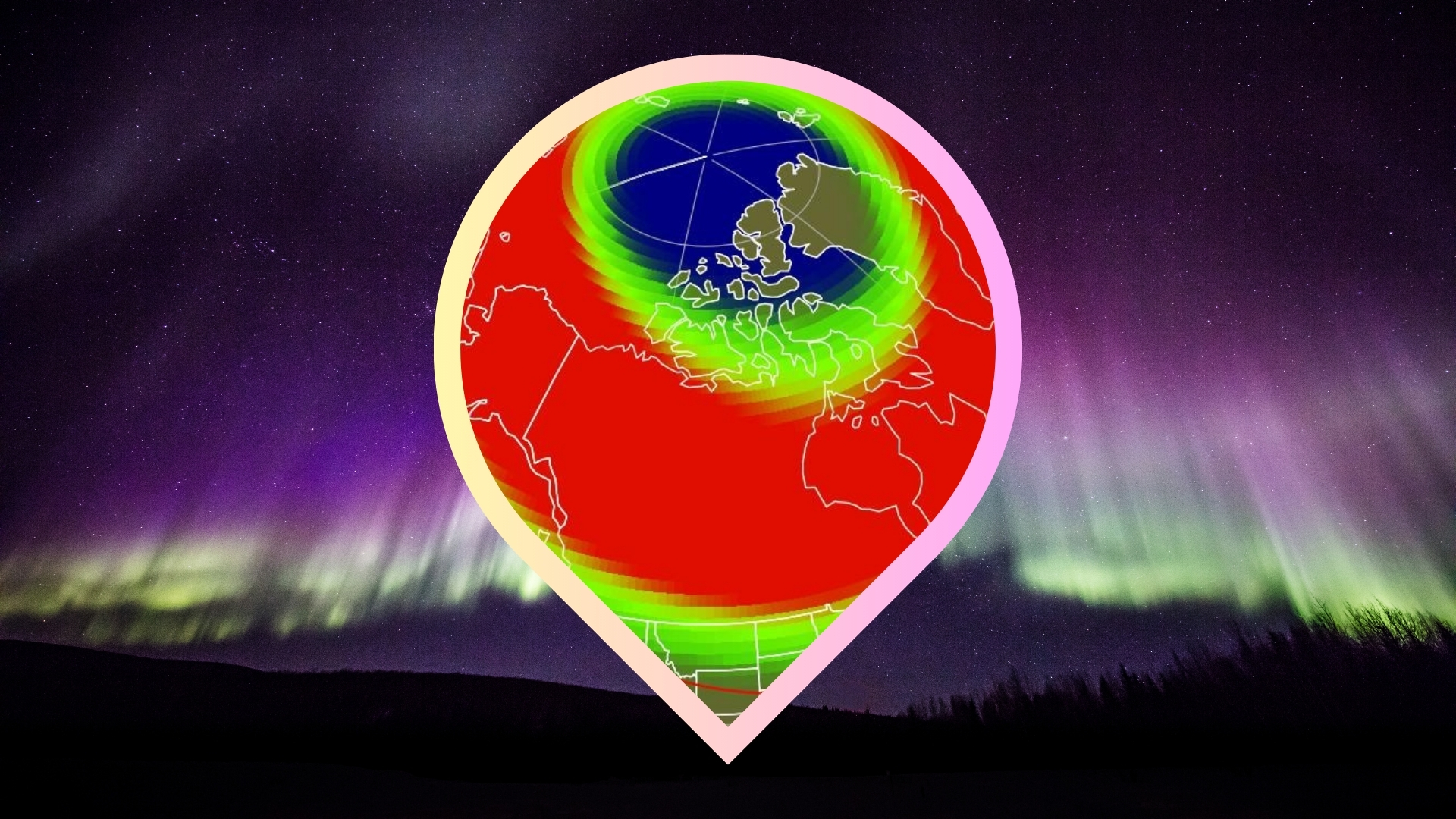 graphic detailing which 17 us states the northern lights might be visible from tonight.