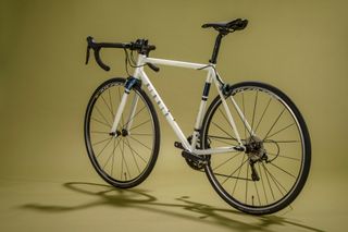 Ribble Endurance 725 steel road bike shown in white colorway
