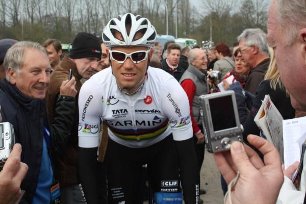 Thor Hushovd (Garmin-Cerv&eacute;lo) lines up as one of the favourites for Gent-Wevelgem.