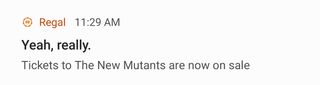 New Mutants Regal Cinemas screenshot