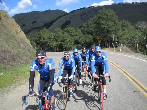 Vassili Davidenko leads this bunch up a climb