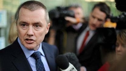 Chief Executive of British Airways, Willie Walsh, addresses the media as he leaves Acas following talks with the Unite Union in London, on May 17, 2010. Britain's conciliation service Acas sa