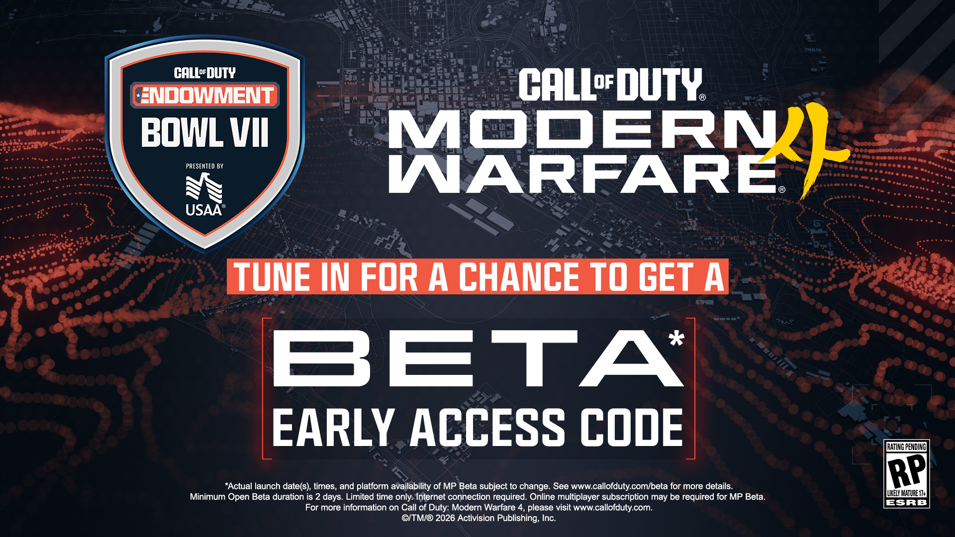 The 7th annual Call of Duty Endowment (C.O.D.E.) Bowl is giving players a chance to win a Beta early access code for Call of Duty: Modern Warfare 4 during the live broadcast on June 20.