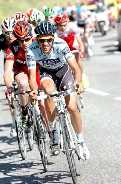 Alberto Contador takes a pull