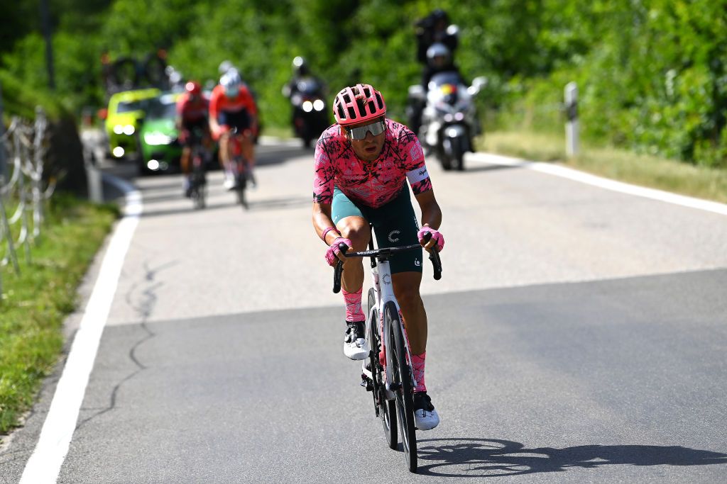 GRENCHEN SWITZERLAND JUNE 14 Stefan Bissegger of Switzerland and Team EF Education Easypost attacks during the 85th Tour de Suisse 2022 Stage 3 a 1769km stage from Aesch to Grenchen ourdesuisse2022 WorldTour on June 14 2022 in Grenchen Switzerland Photo by Tim de WaeleGetty Images
