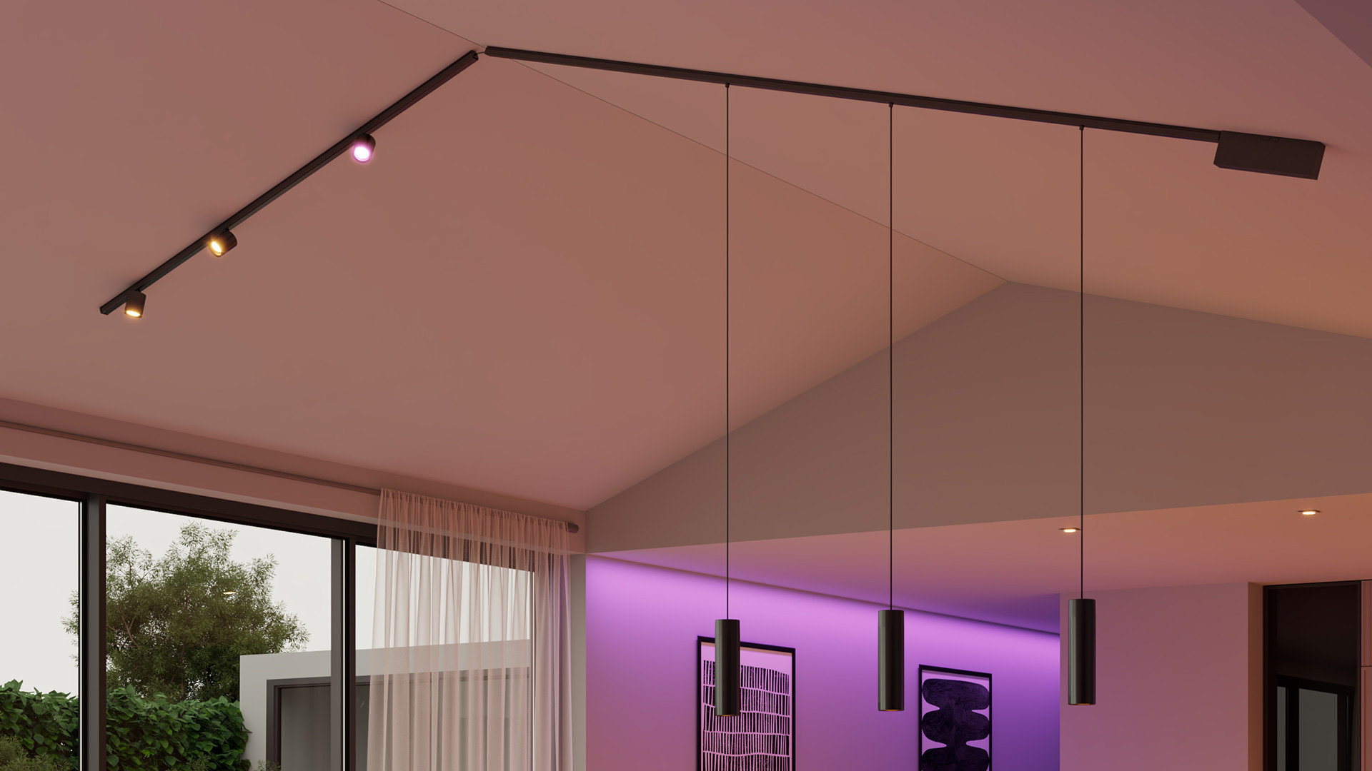 Philips Hue Perifo lights with the new tracks