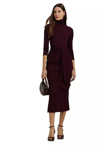 Ralph Lauren Tie Front Turtleneck Dress