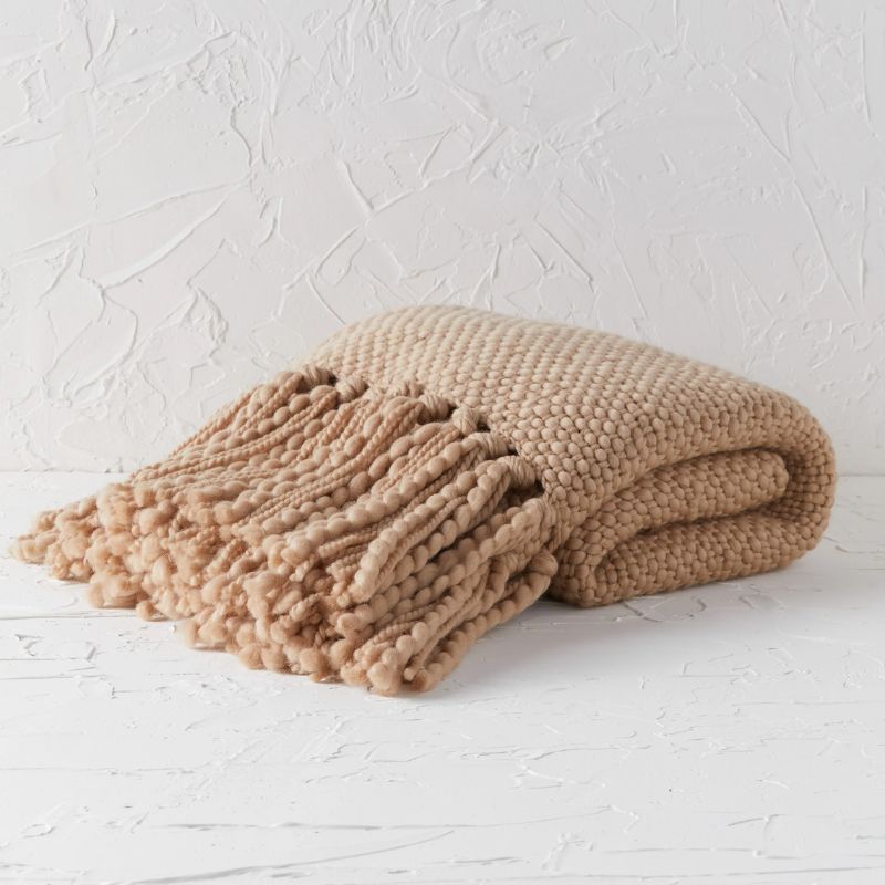 beige textured throw 