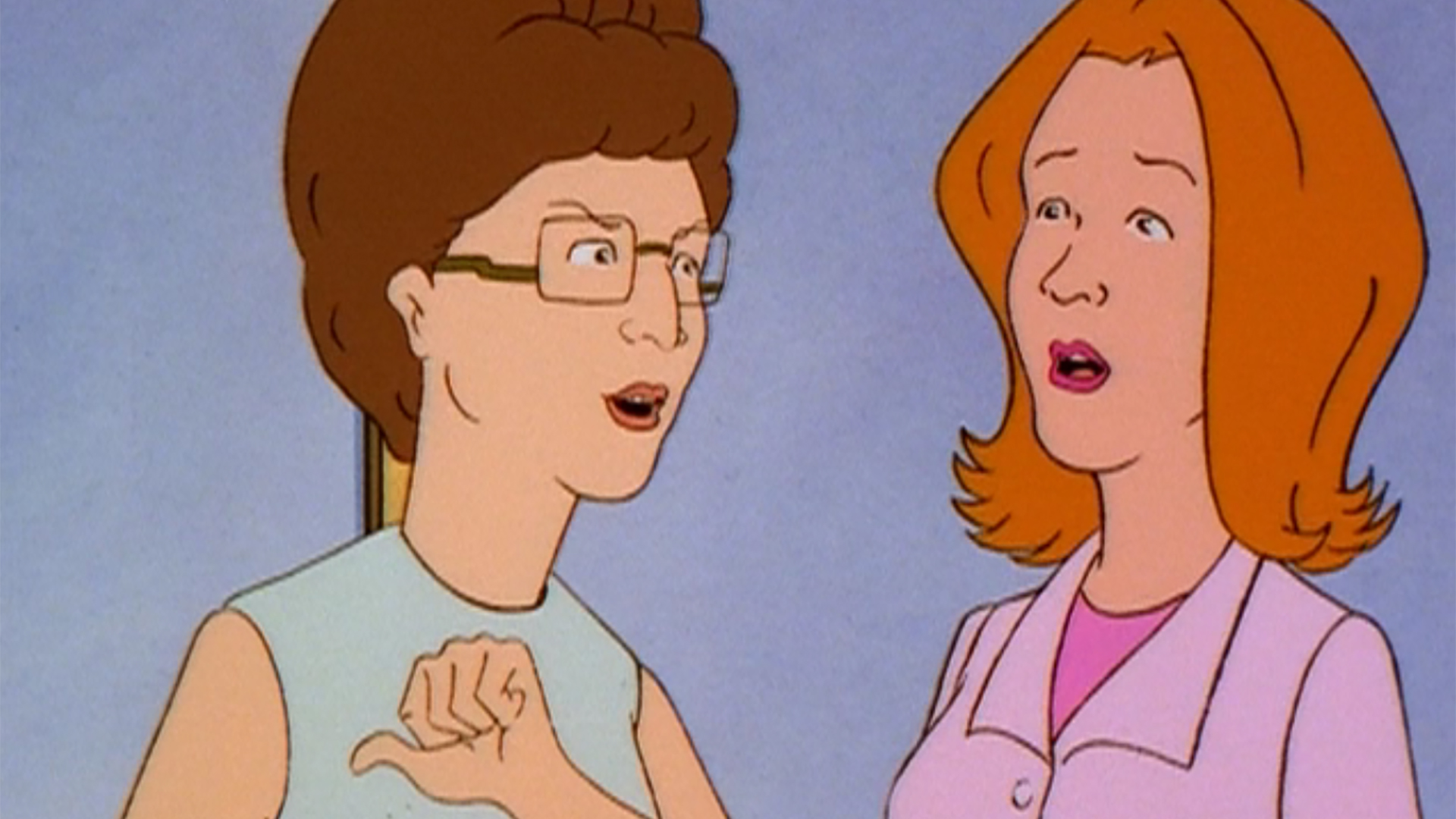 Peggy Hill (Kathy Najimy) storms to victory at a boggle tournament in King of the Hill