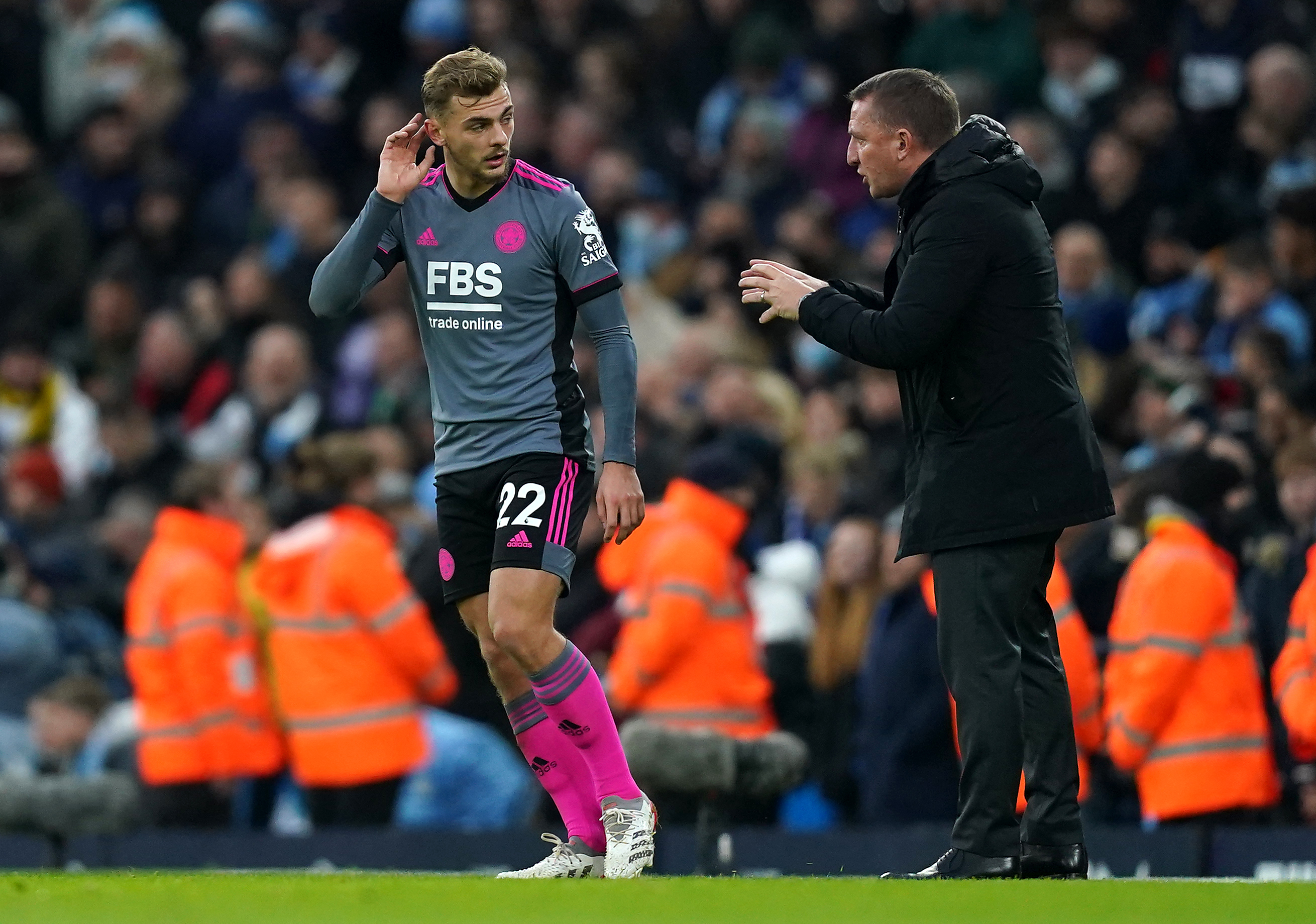 Brendan Rodgers, right, has been impressed by Kiernan Dewsbury-Hall (Martin Rickett/PA)