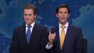 From left to right: Alex Moffat and Mikey Day as the Trump Brothers on Weekend Update.