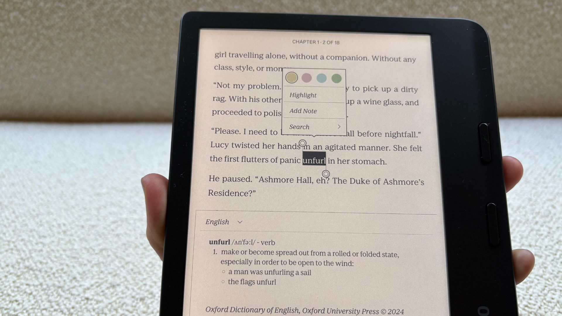 Kobo Libra Colour highlighting options