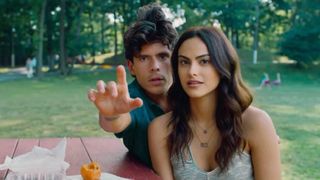 (L-R) Rudy Mancuso as Rudy and Camila Mendes as Isabella in Música on Amazon Prime Video 