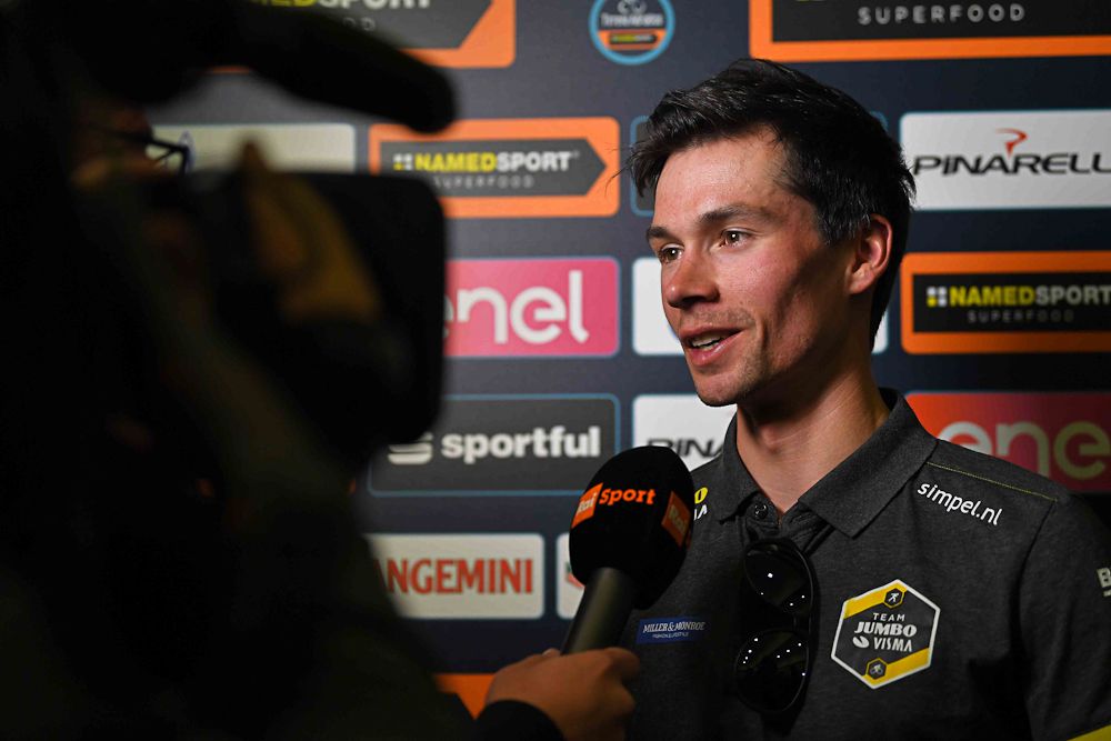Jumbo-Visma's Primoz Roglic at the Tirreno-Adriatico press conference