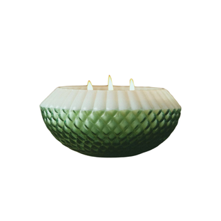 Green glass candle