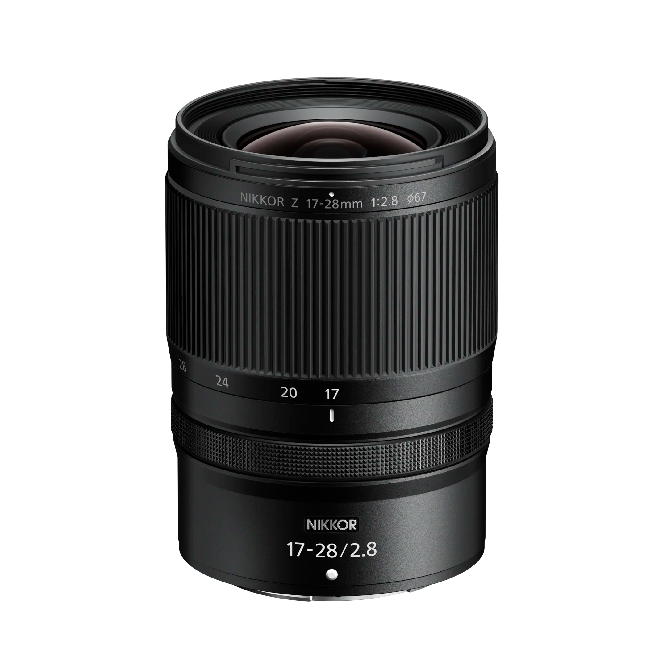 Nikon Nikkor Z 17-28mm f/2.8 on a white background