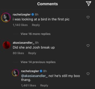 Rachel Zegler's Instagram post about her relationship status