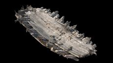 detailed three-dimensional model showing the timbers of the hull of a ship