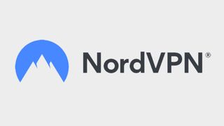 NordVPN logo on a grey background