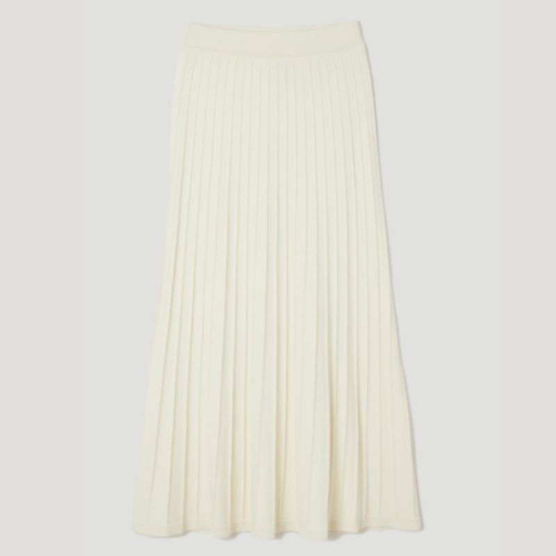 Karen Millen cream, pleated midi skirt