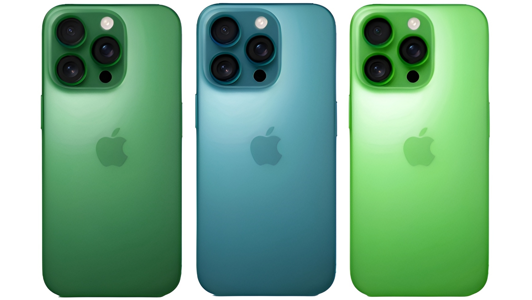 Una imagen filtrada de tres posibles colores del iPhone 17 Pro