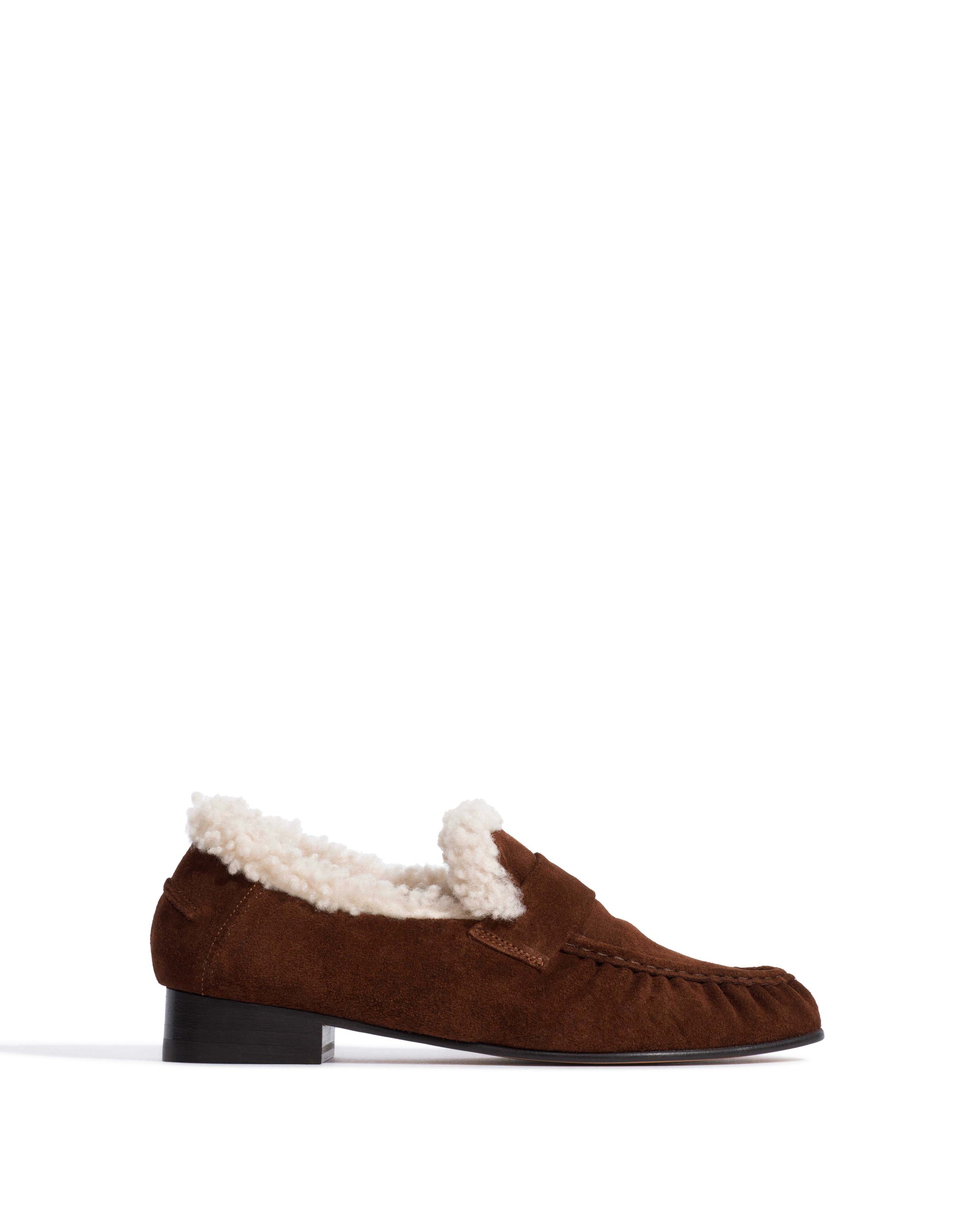 Nigel Lamb Shearling Calf Suede &amp; Lamb Shearling Chocolate &amp; Natural