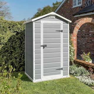 Keter Manor Outdoor Garden Storage Shed, Grey, 4 X 3 Ft