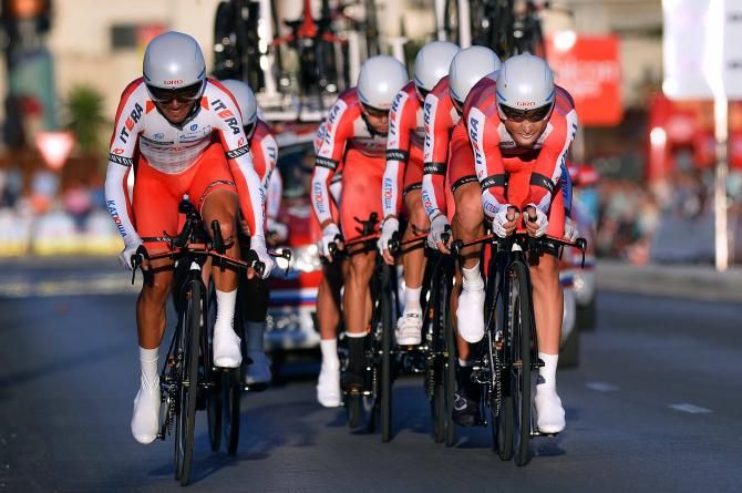 The Katusha team in the Vuelta a Espa&ntilde;a
