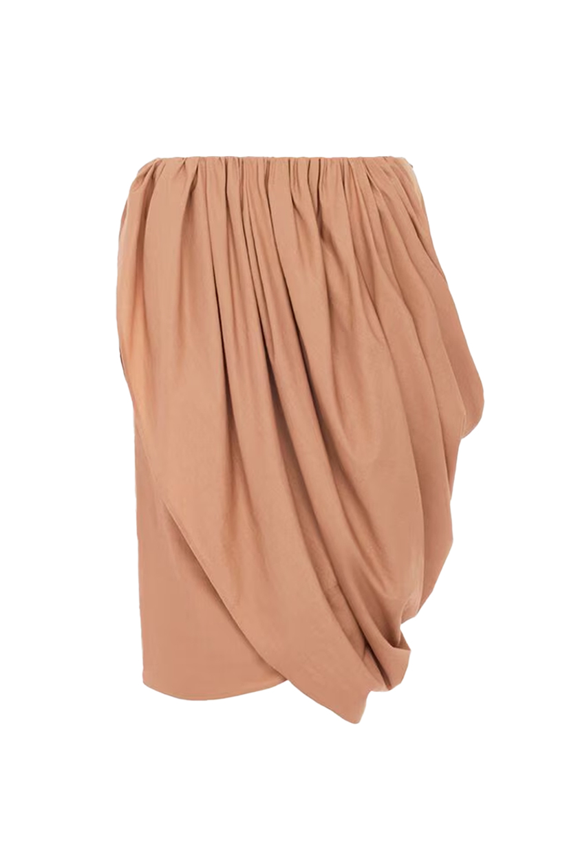 Knee-Length Wrap Skirt in Cotton Poplin