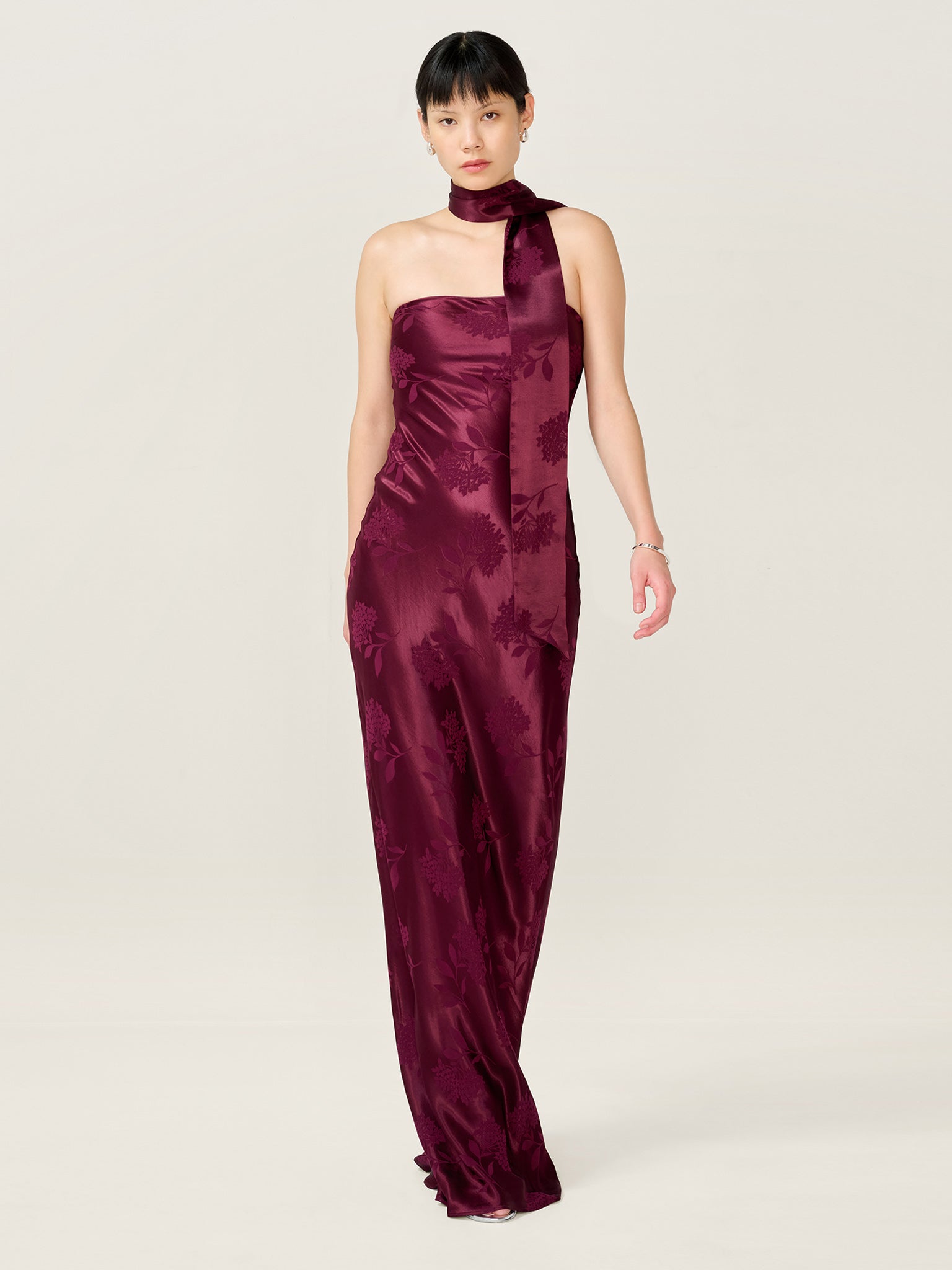 Myla Dress in Deep Wine - 4