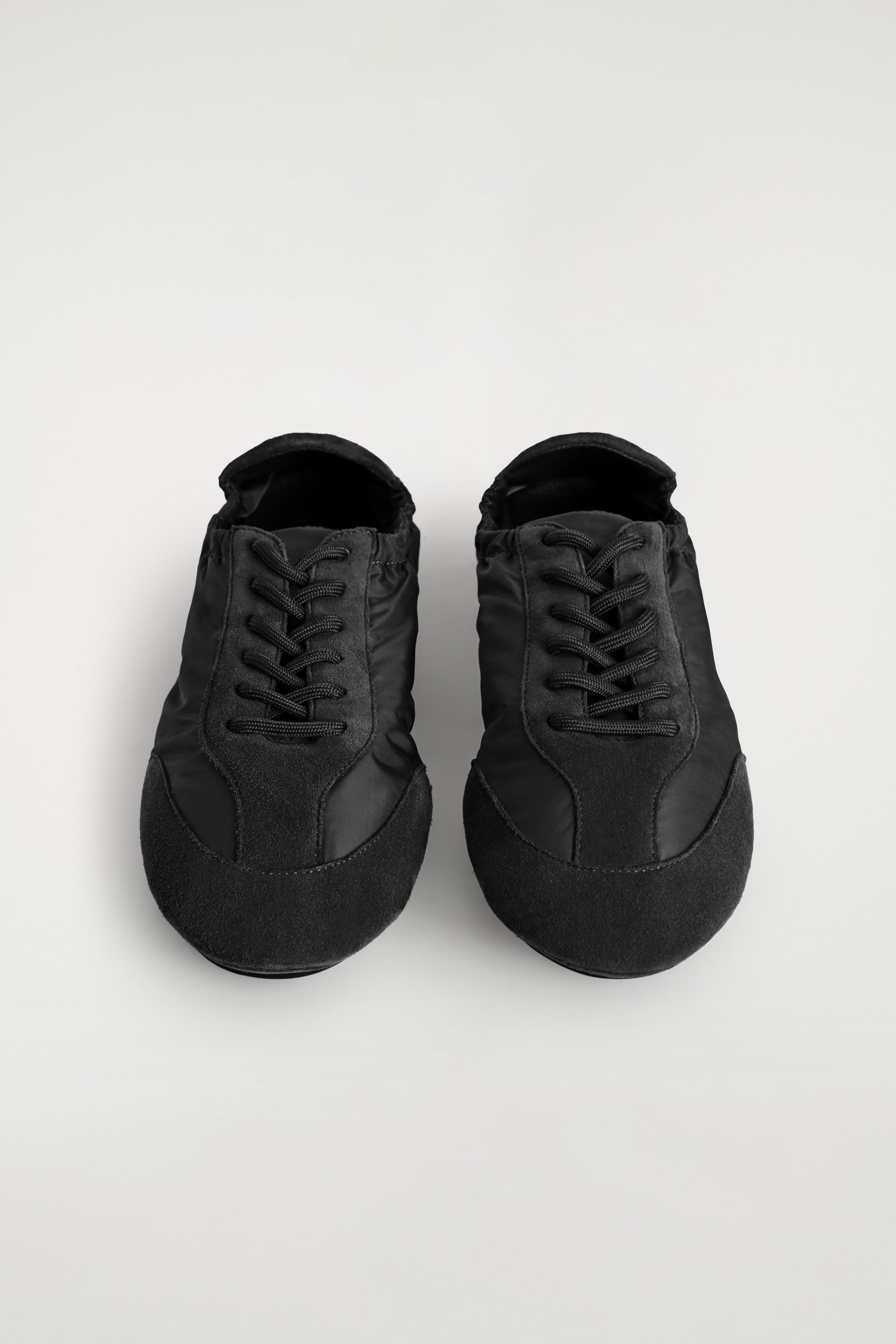 Suede-Nylon Ballet Trainers