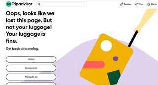 Tripadvisor 404 pages screenshot