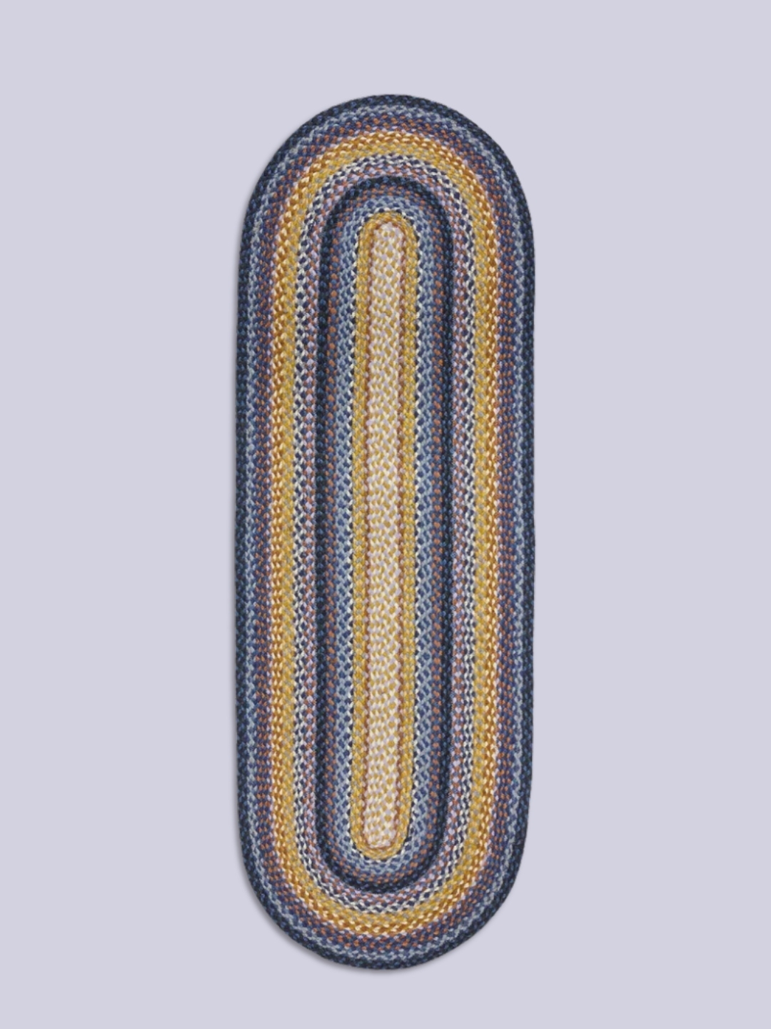 The Braided Rug Company, Jute Braided Runner | Cobalt/harvest