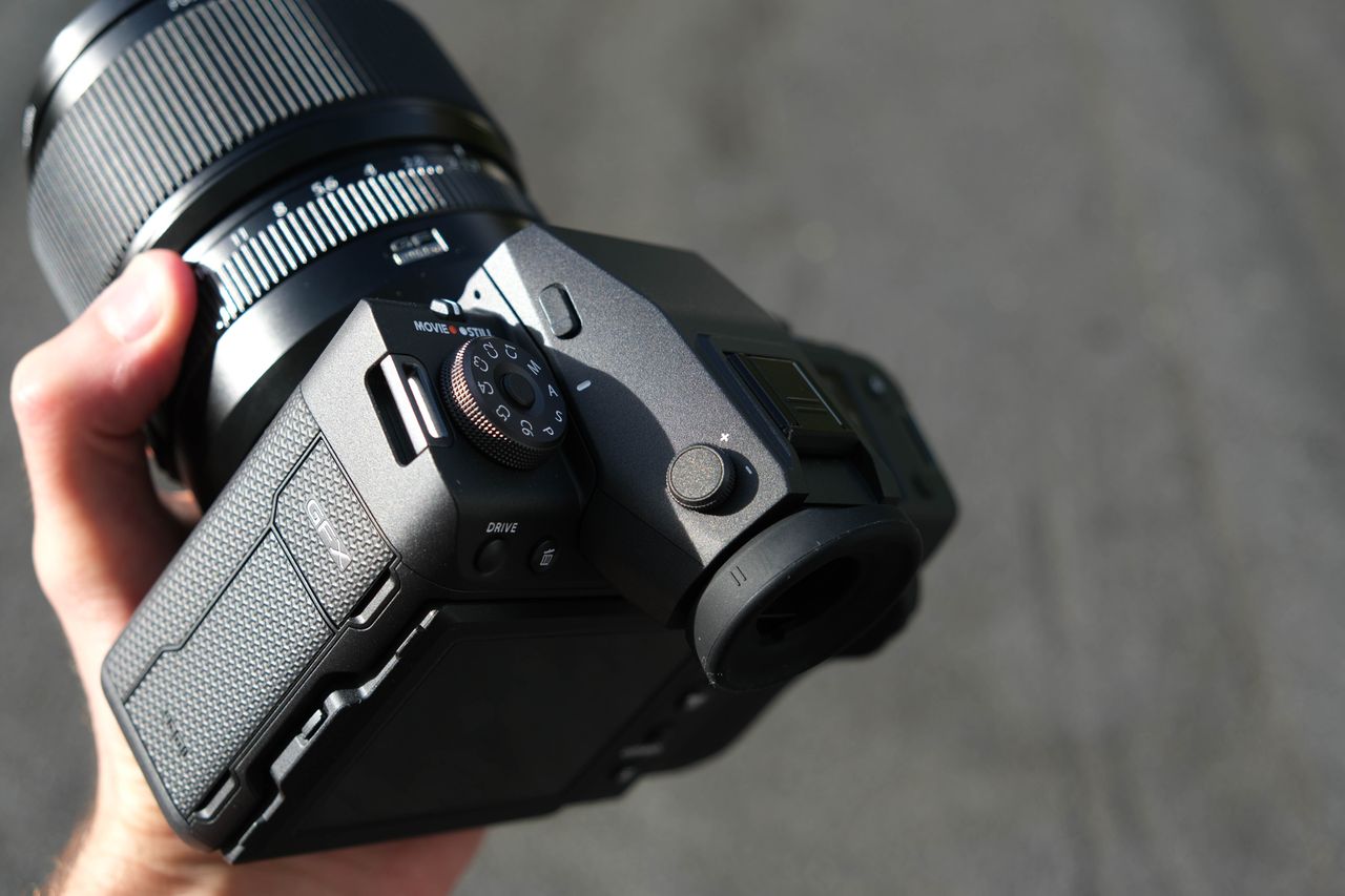 Fujifilm GFX 100 II camera top dial and plate