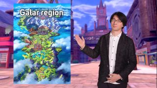 Shigeru Ohmori showing the Galar region map