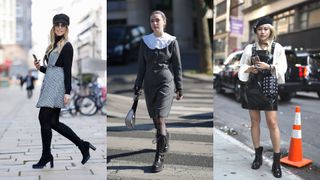 Street Style examples of dark academia dresses