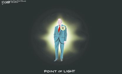 Editorial cartoon U.S. President George H.W. Bush point of light 41